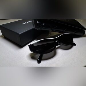 CHANEL Glossy Black Sunglasses